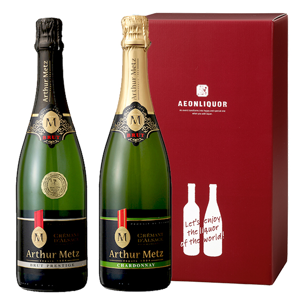 WINE　CREMANT　de　D'ALSACE　クレマン・ダルザス2本セット　set)(アルザス)　AEON　ギフト】アーサー・メッツ　bottle