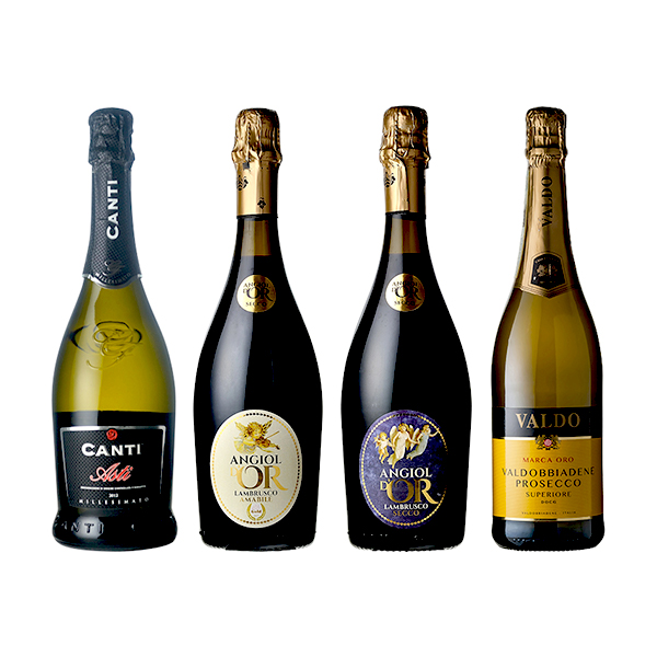 販売終了 イタリアスパークリングワイン4本セット（１本当たり税別 995円） | 1,000円台で飲める世界のワイン