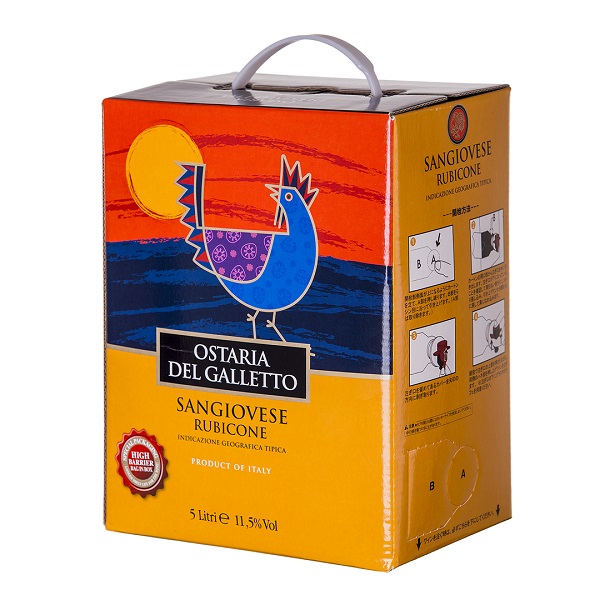 ボックスワイン】オスタリア・デル・ガレット・サンジョヴェーゼ 5Ｌ チェヴィコ ◎(OSTARIA DEL GALLETTO Sangiovese  ◎)(エミーリア・ロマーニャ) AEON de WINE