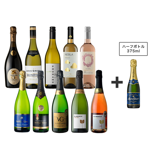 Half　Bottles　◎(Variety　AEON　セット】泡・白・ロゼ金賞受賞10本!+ハーフシャンパン付き　Award　Winning　Gold　Champagne　オリジナル　de　WINE　10　◎)(その他)