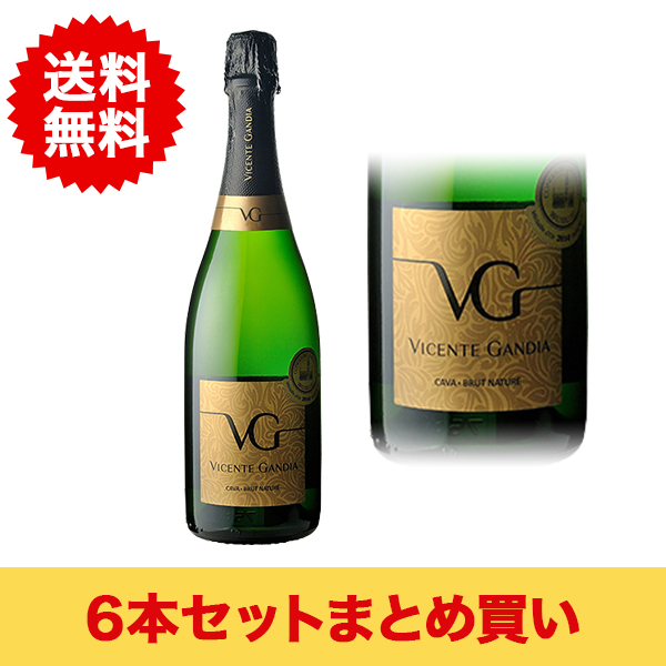 NATURE)(その他スペイン)　CAVA　まとめ買い・6本】ヴィセンテ・ガンディア　WINE　カヴァ・ブリュット・ナチュレ　BRUT　AEON　de