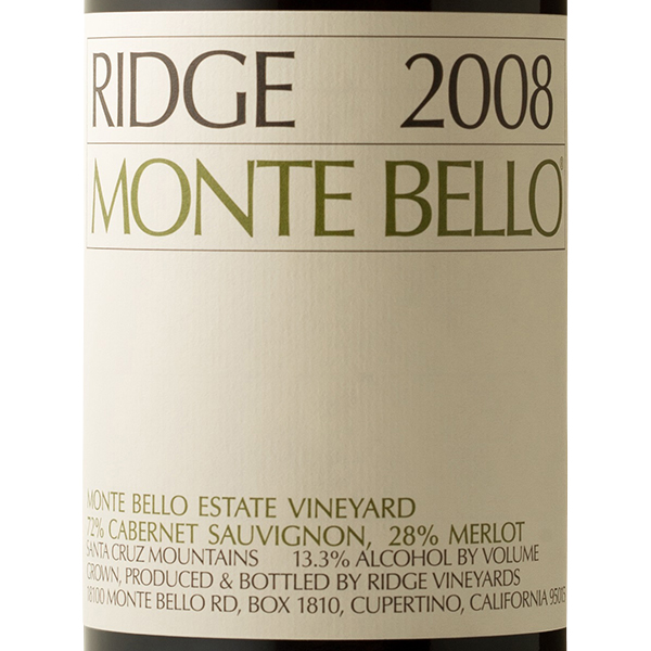 2008 モンテベロ / リッジヴィンヤーズ(RIDGE MONTE BELLO 2008 