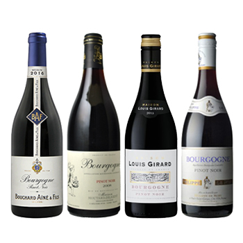 【セット】おすすめブルゴーニュ ピノ･ノワール飲み比べ赤ワイン4本セット / オリジナル ◎(Bourgogne Pinot Noir red wine 4 bottle set ◎)