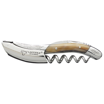 【ワインGoods】ラギオール アン オブラック リーフホーン / グローバル(Laguiole en Aubrac wine opener Solid Horn Engraving)