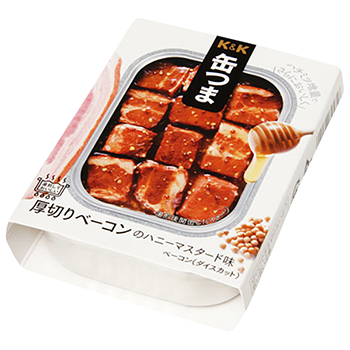 【FOOD de WINE】缶つま 厚切りベーコン ハニーマスタード 105g / 国分(KANN TSUMA BECON)