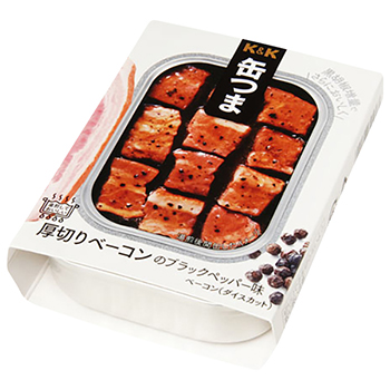 【FOOD de WINE】缶つま 厚切りベーコン ブラックペッパー 105g / 国分(KANN TSUMA BECON)