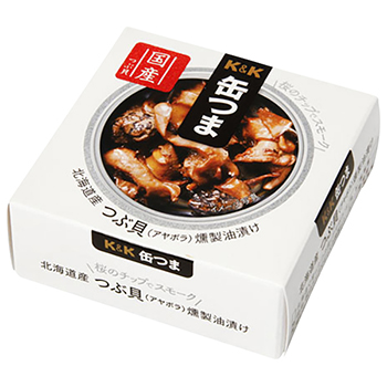 【FOOD de WINE】缶つま 北海道産 つぶ貝燻製油漬け 35g / 国分(KANN TSUMA TSUBU GAI)