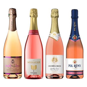 【セット】クレマン＆カヴァ入り!魅惑の辛口ロゼ･スパークリングワイン4本セット / オリジナル★(Rose sparkling 4 bottle set)