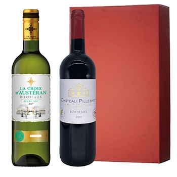 【ギフト】金賞ボルドー赤白2本セット / オリジナル◎(Bordeaux gold medal red＆white wine giftset◎)