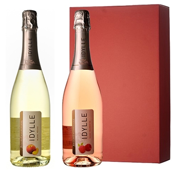【ギフト】フランス産 フルーツスパークリングワインセット2本セット / オリジナル◎(IDYLLE Fruit Sparkling giftset◎)