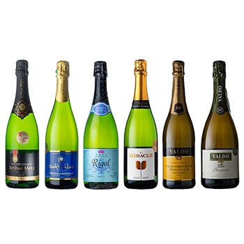 【セット】全部で10冠！全て金賞受賞 クレマン・カヴァ・プロセッコ 泡 6本セット / オリジナル◎(6 bottles mixed case of white dry wines awarded a gold medal◎)
