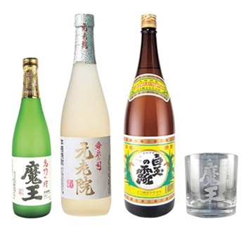 白玉醸造セット（魔王グラス付）/ 白玉醸造 ◎(SHIRATAMA SYOCHU 3 bottle set ◎)