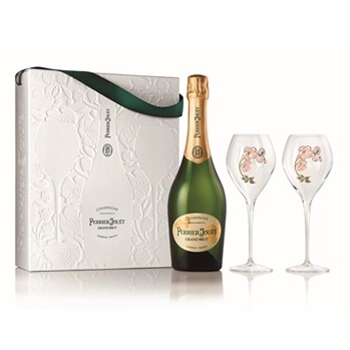 【グラス付き】ペリエ･ジュエ グランブリュット グラス2脚セット / ペリエ･ジュエ(Perrier Jouet Gran Brut BOX)