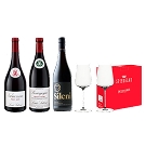 【セット】高貴品種ピノ・ノワール3本＆グラス２脚付きセット★(Set of 3 bottles of noble Pinot Noir and 2 glasses)