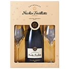 【グラス2脚付】ニコラ・フィアット グラン・レゼルヴ ホワイト / ニコラ・フィアット(Nicolas Feuillatte Grande R?serve Brut glass set)