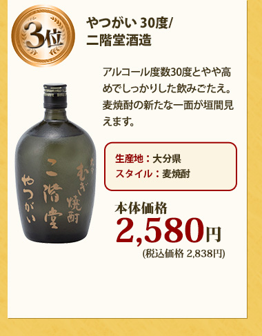 やつがい 30度 / 二階堂酒造