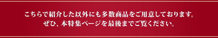 こちらで紹介した以外にも多数商品をご用意しております。ぜひ、本特集ページを最後までご覧ください。