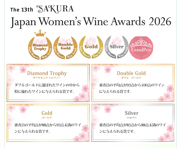 The 13th SAKURA Japan Women's Wine Awards 2026 ダイヤモンドトロフィー受賞ワイン