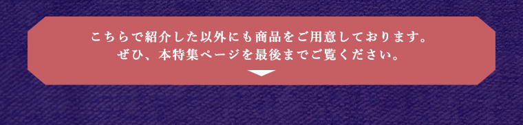 こちらで紹介した以外にも商品をご用意しております。ぜひ、本特集ページを最後までご覧ください。