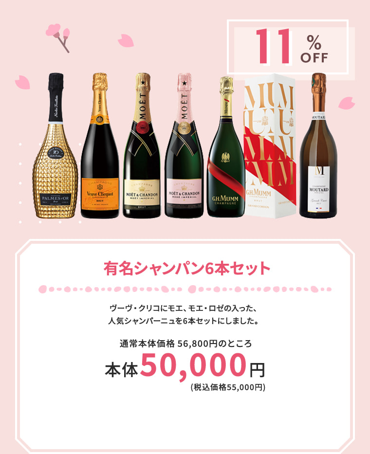 有名シャンパン6本セット