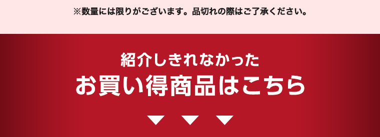 紹介しきれなかったお買い得商品はこちら