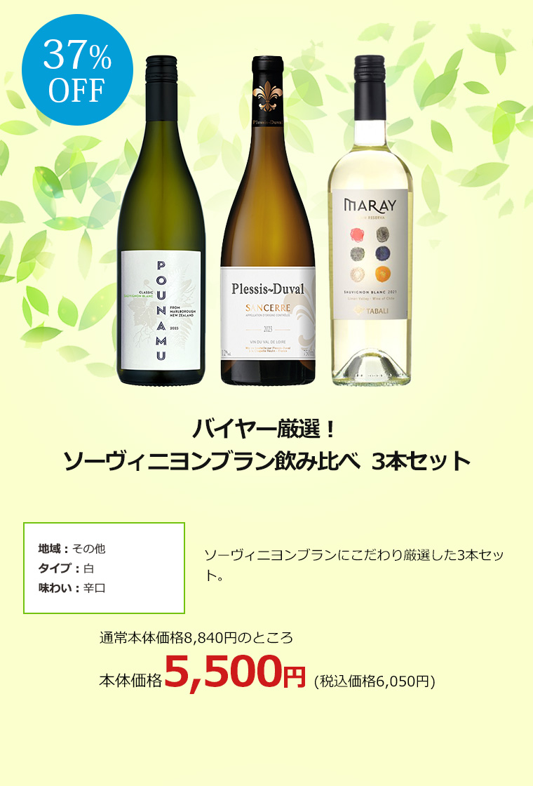 バイヤー厳選！ソーヴィニヨンブラン飲み比べ  3本セット