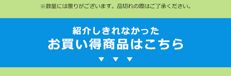 紹介しきれなかったお買い得商品はこちら