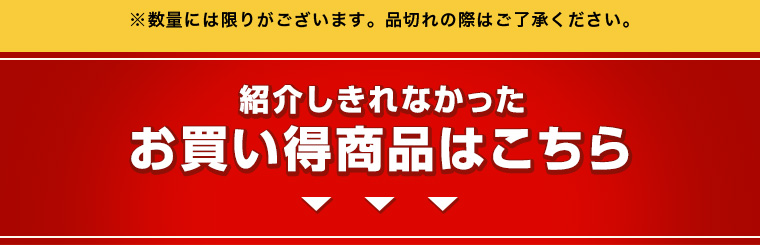 紹介しきれなかったお買い得商品はこちら