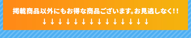 掲載商品以外にもお得な商品ございます。お見逃しなく！！