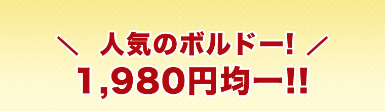 人気のボルドー!1,980円均一!!
