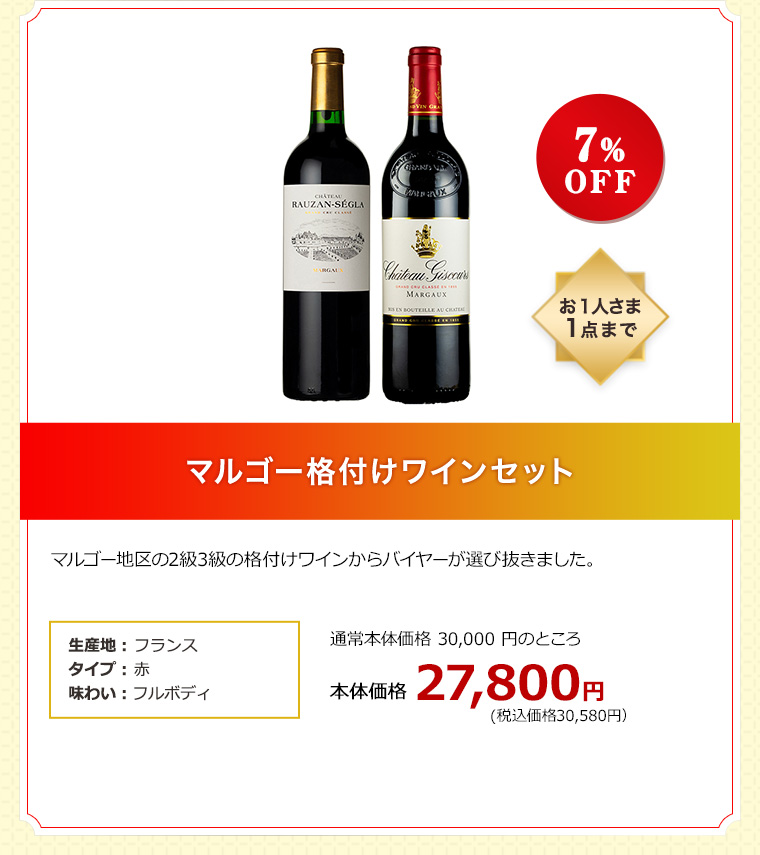 マルゴー格付けワインセット