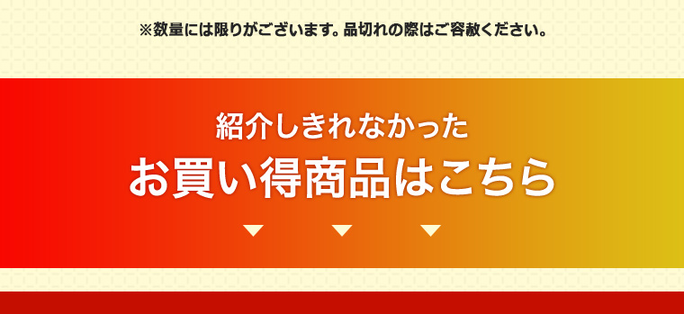 紹介しきれなかったお買い得商品はこちら