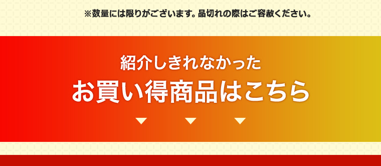 紹介しきれなかったお買い得商品はこちら