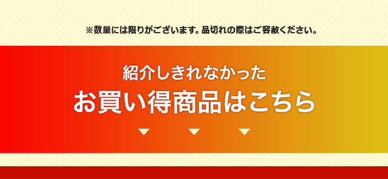 紹介しきれなかったお買い得商品はこちら