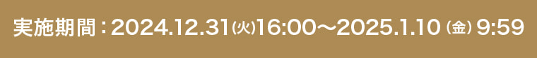 実施期間：2024.12.31(火)16:00～2025.1.10（金）9:59