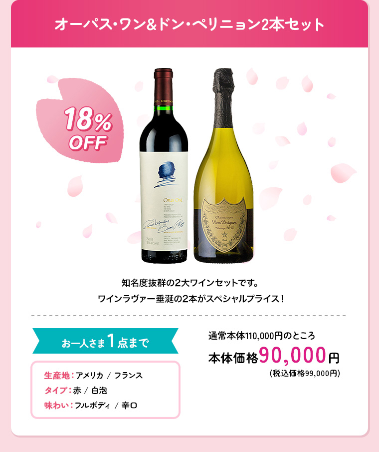 オーパス･ワン&ドン･ペリニョン2本セット