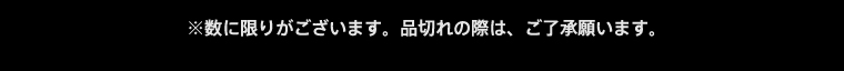 ※数に限りがございます。品切れの際は、ご了承願います。