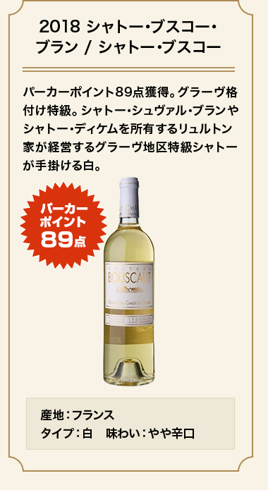 2018 シャトー･ブスコー･ブラン / シャトー･ブスコー